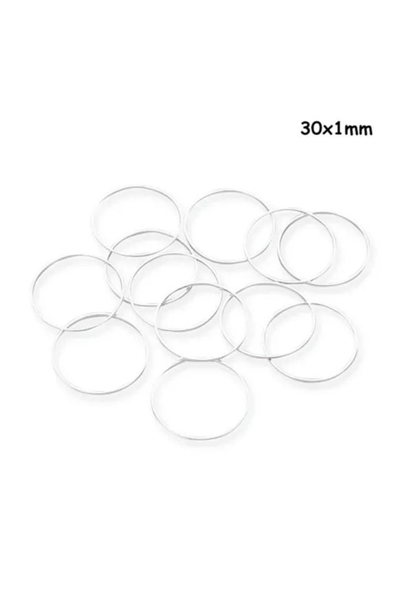 Round Linking Rings Stainless Steel Circle Frames Connectors 8-40mm Beading Hoop-Silver (30mm, 100pcs)