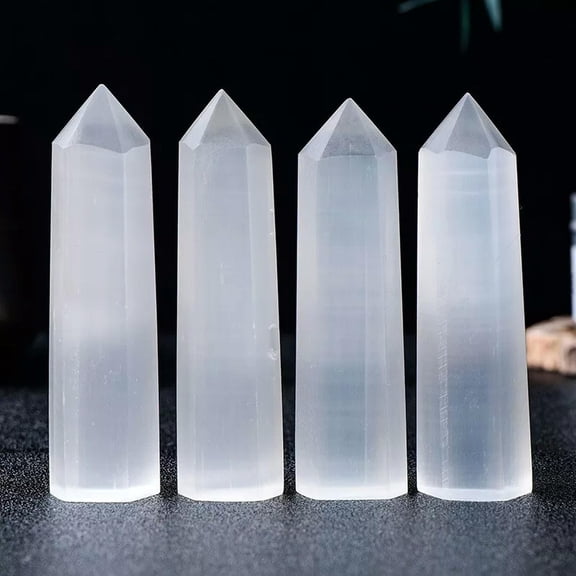 MATROOY Selenite Crystal Tower Point Healing Meditation Chakra Obelisk Housewarming Gift
