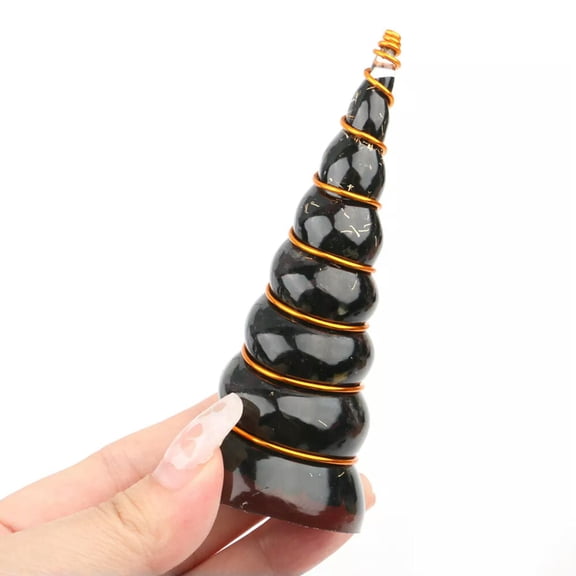 MATROOY Shungite Crystal Orgone Spiral Tower Generators Energy EMF Protection Handmade