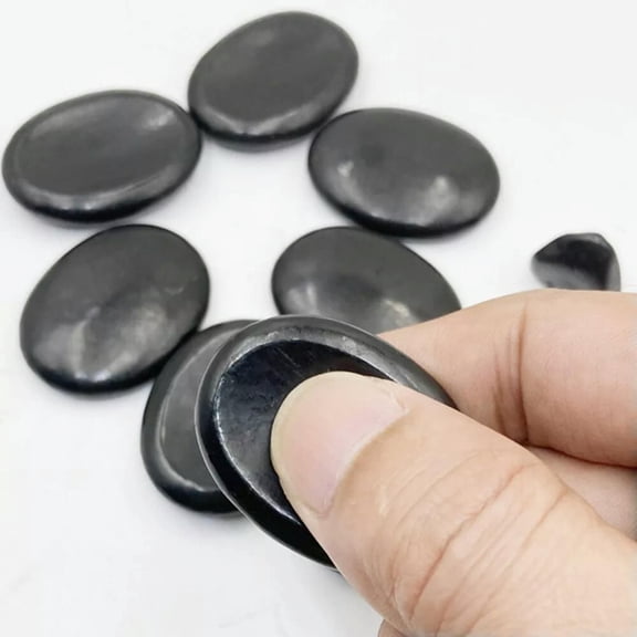 MATROOY Shungite Crystal Oval Thumb Worry Stone Pocket Palm Stone Meditation Protection