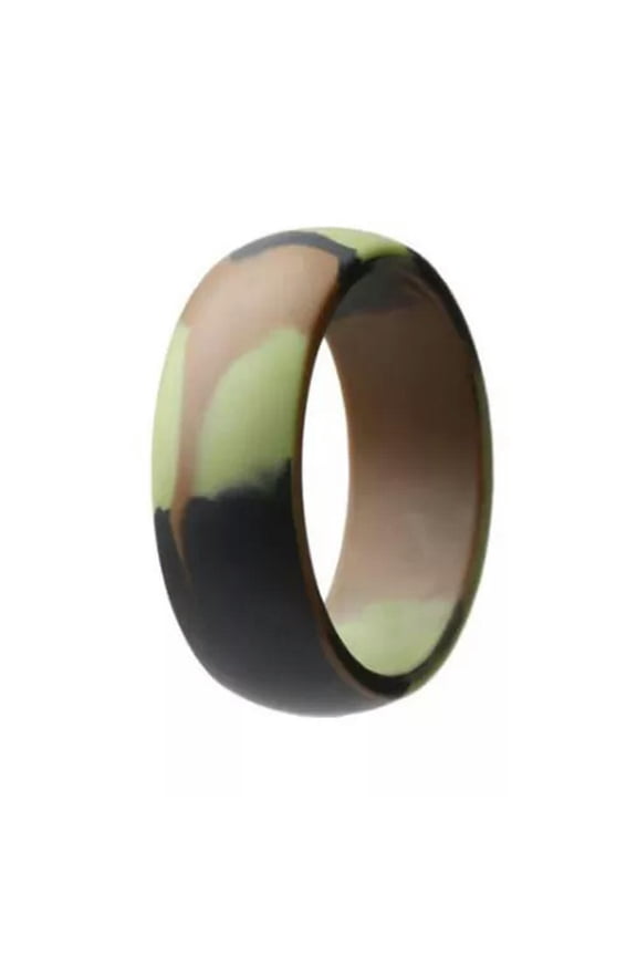 Silicone Ring Sports Rings Antibacterial Finger Ring 8mm Rubber Bands Flexible C-Army Green-9