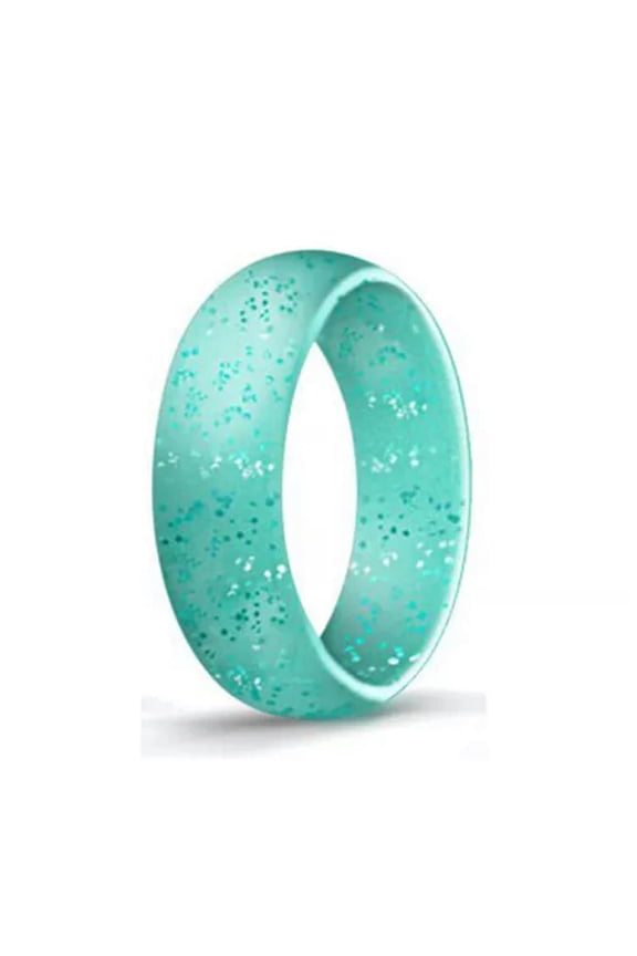 Silicone Rings Women Wedding Rubber Bands Hypoallergenic Flexible Finger Ring ➳-mint green-7