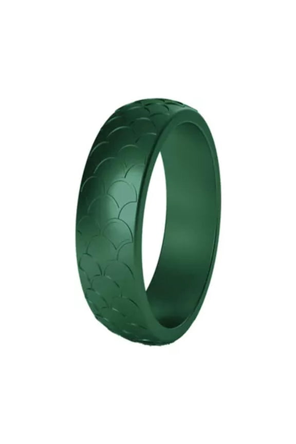 Silicone Rubber Wedding Ring for Men Comfort Fit Men's Wedding Band Breathable-green-7