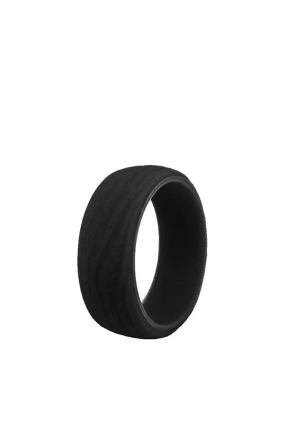 Silicone Wedding Engagement Ring Men Women Rubber Band Gym Sport Flexible US-black-9