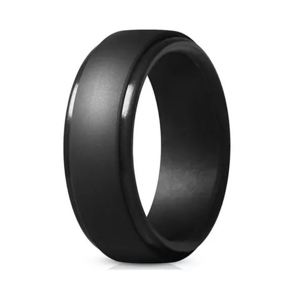 MATROOY Silicone Wedding Ring Engagement Rings Athletic Jewelry Women Men Jewels Gift ➳-02 black-11