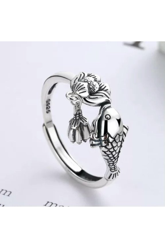 Silver Retro Frog Cat Owl Animal Rings Open Finger Ring Jewelry Adjustable-61-Crap