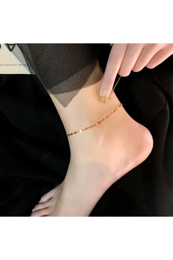 Simple All-match Fashion Wrist Chain Anklet Adjustable Titanium Steel Jewelr WY4-A2