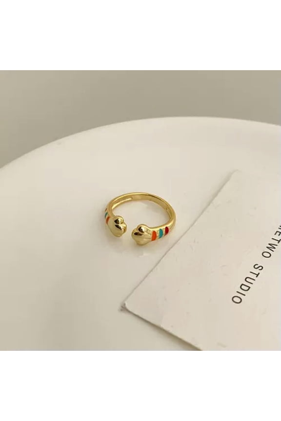 Simple Cute Temperament Cat Paw Ring Simple Open Rings Gothic Trendy Finger Ring-1