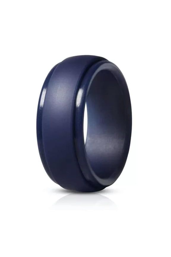 Simple Men Women Silicone Ring Antibacterial Hypoallergenic Creative Ring-dark blue-8