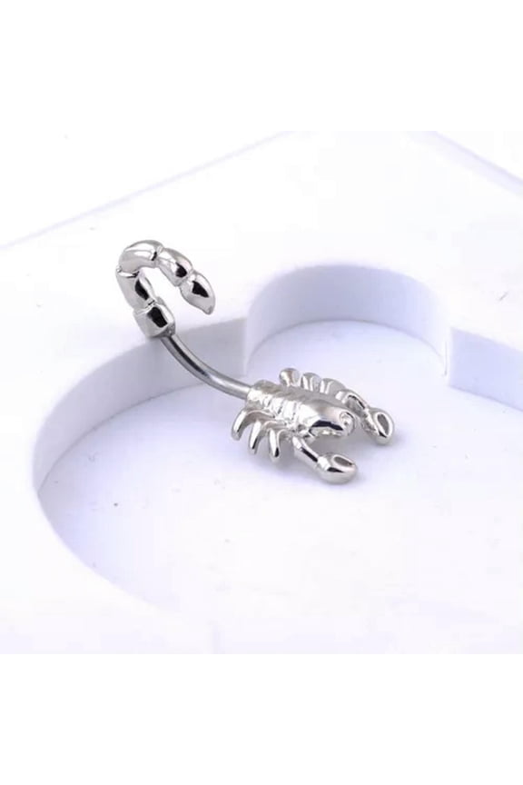 Simple Personalized Scorpion Belly Button Navel Ring Body Belly Piercing Jewelry-White