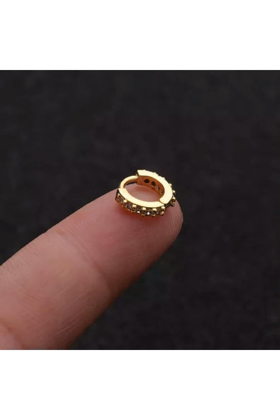Small Huggie Hoop Earrings Women Round Circle Earring Ear Bone Stud Buckle Gift-gold 6mm
