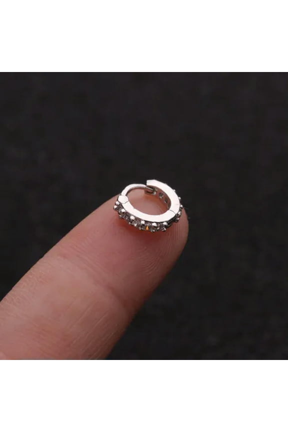 Small Cartilage Earrings Tragus Piercing Jewelry Titanium Helix Cartilage Hoop-silver 6mm