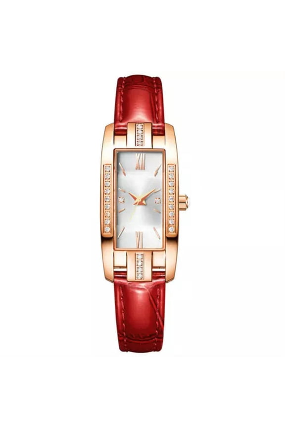 Small Green Watch Women's Watch Fashion Small Students Quartz Small Square Watch-red-a2-