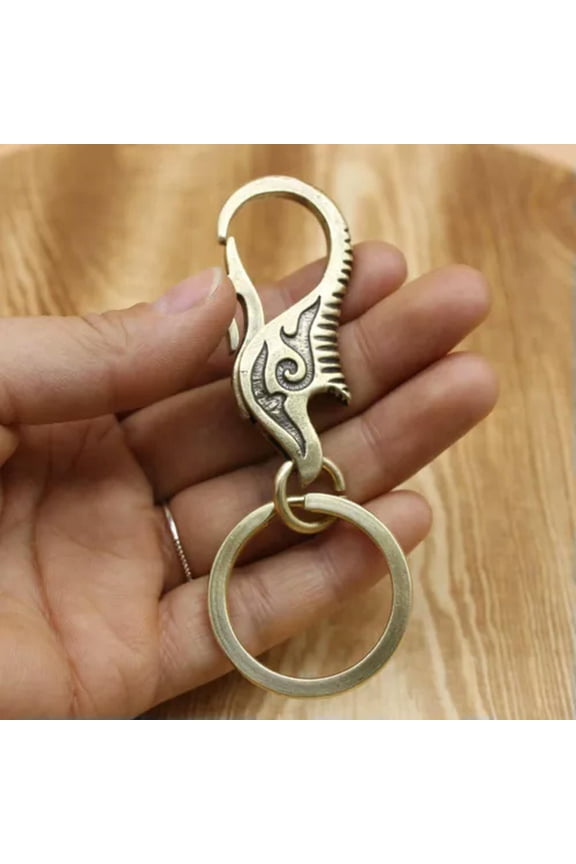Solid Brass Keychains Pants Clip Hook Bag Hook Car Retro Keyrings Key Holder