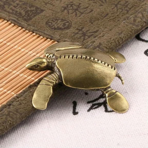 MATROOY Solid Brass Turtle Figurine Small Statue House Decoration Animal Figurines Toys
