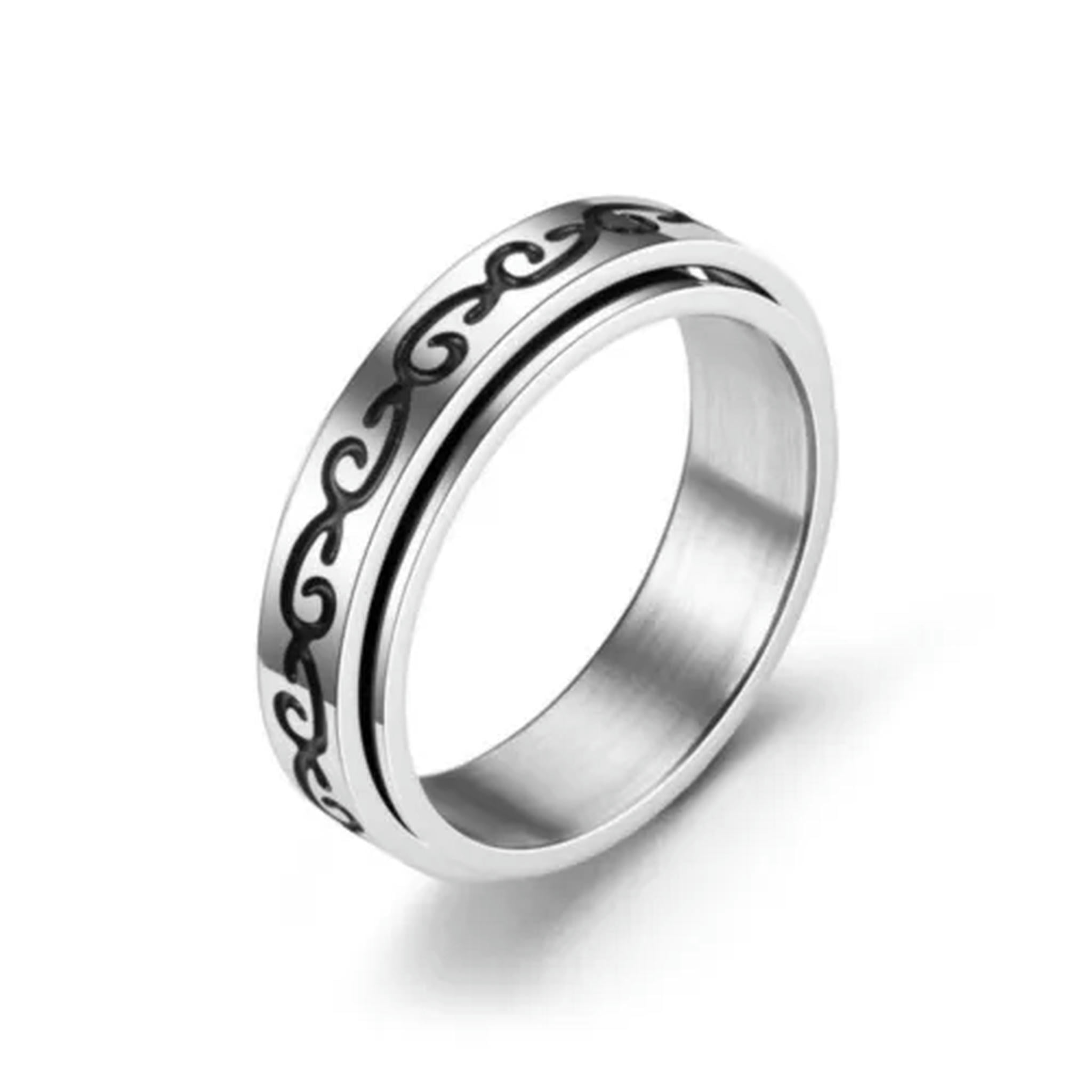 MATROOY Spinner Fidget Anxiety Ring Stainless Steel Spinning Rings for ...