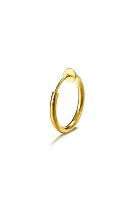 Spring Ear Clip Solid Surgical Steel Hinge Segment Earring Ear Stud Unisex --gold 1pc-2*10mm