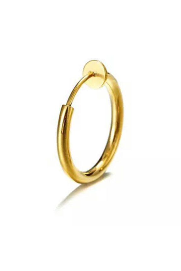 Spring Ear Clip Solid Surgical Steel Hinge Segment Earring Ear Stud Unisex --gold 1pc-2*16mm