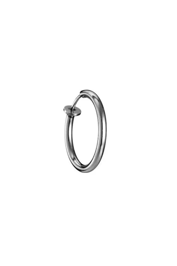 Spring Ear Clip Solid Surgical Steel Hinge Segment Earring Ear Stud Unisex --silver 1pc-2*14mm