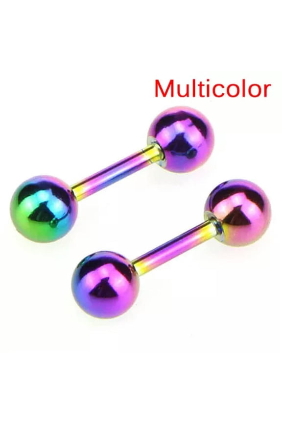 Stainless Steel Barbell Ear Cartilage Tragus Helix Stud Bar Earrings Piercing-Multicolor-4mm