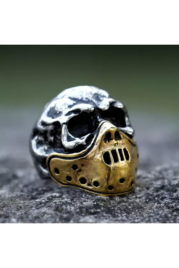 Stainless Steel Gothic Men's Rings Death Knight Mask Skull Punk Biker Jewelry-9
