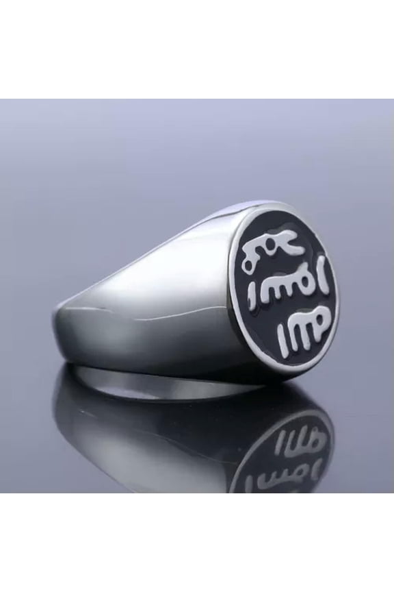 Stainless Steel Islamic Arab Men's Muslim Ring US 5-15 Size Silver Gold-silver-12