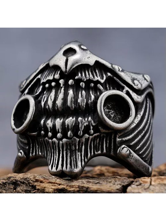 Stainless Steel MAD MAX Immortan Joe Ring Silver Mens Biker Punk Skull Style7-13-10
