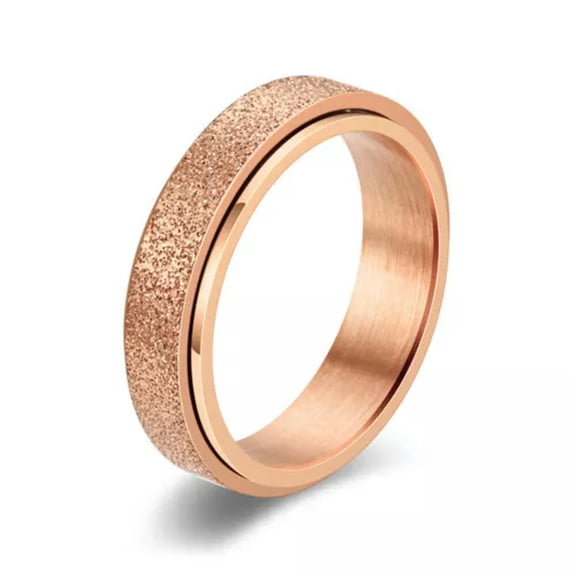 8mm Gold Edging PAMTIER Unisex Stainless Steel 8mm Gear Edge Chain Link Spinner Rings ...