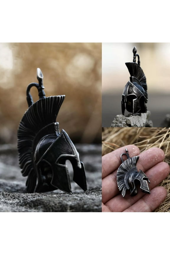 Stainless Steel Spartan Warrior Helmet Pendant Necklace Greek Jewelry Chain 24"