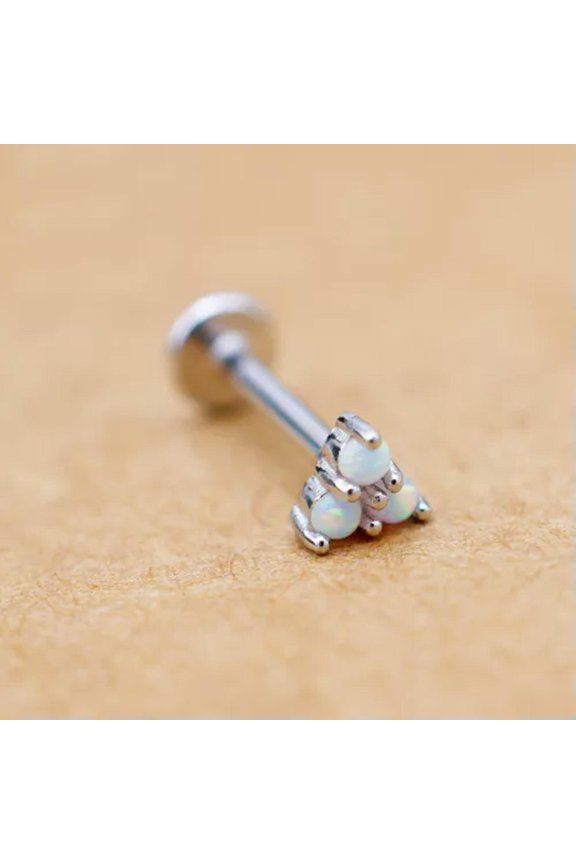 Sterling Silver Triangle Helix Stud Tragus Cartilage Earring Ear Piercing A4489