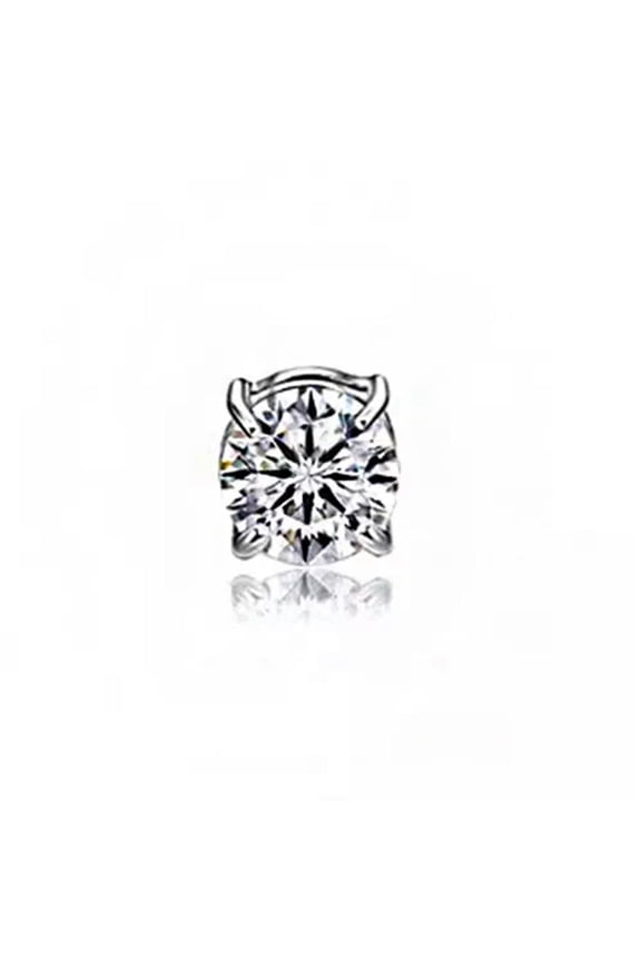 Strong Magnetic Ear Stud Clip Earrings Zircon Magnet Earrings Non Piercing-Silver 6mm