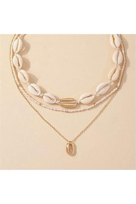 Summer Natural Sea Shell Choker Necklace For Woman Bohemia Beads Chain Shell WY4-A1
