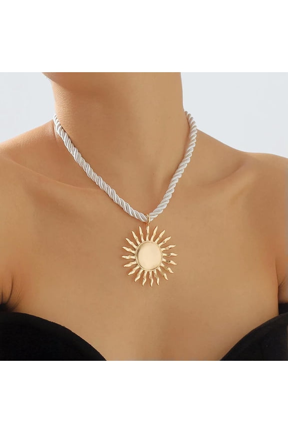 Sun Pendant Necklace Decorative Necklace Vintage Necklace Women Necklace Jewelry