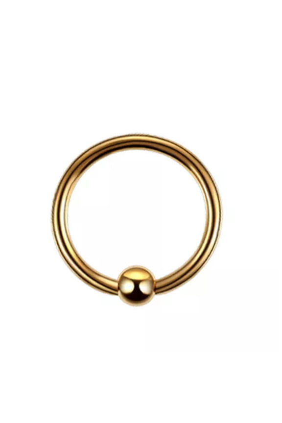 Surgical Steel Nose Ring with Ball Septum Clicker Helix Ear Hoop Hinge Lobe Ring-gold-8mm