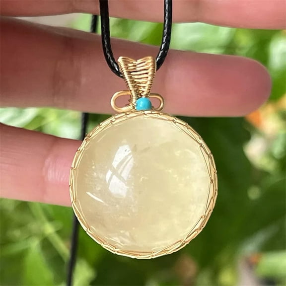 MATROOY TOP 20mm+ Natural Citrine Quartz Sphere Quartz Crystal Ball Reiki Pendant 1PC