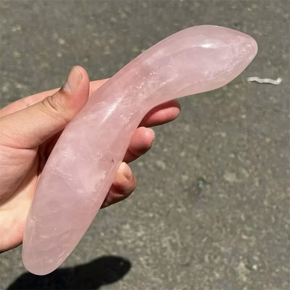 MATROOY TOP 6.7" Natural rose quartz Gem Massage stick quartz crystal Wand healing 1pc