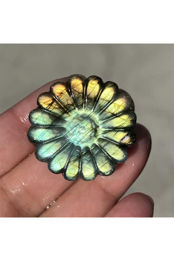 TOP Natural Labradorite Sunflower Skull Quartz Crystal Skull Pendant Reiki 1PC