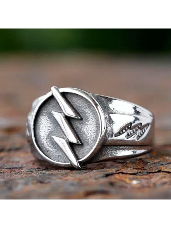Thor Thunder Stainless Steel Couple Gold Lightning Flash Ring Men's 7-13 Size-12-2