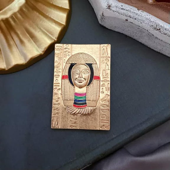 MATROOY Three Courtly Ancient Egyptian Totem Pharaoh Figurine Cameo Brooches-M2-3-1834