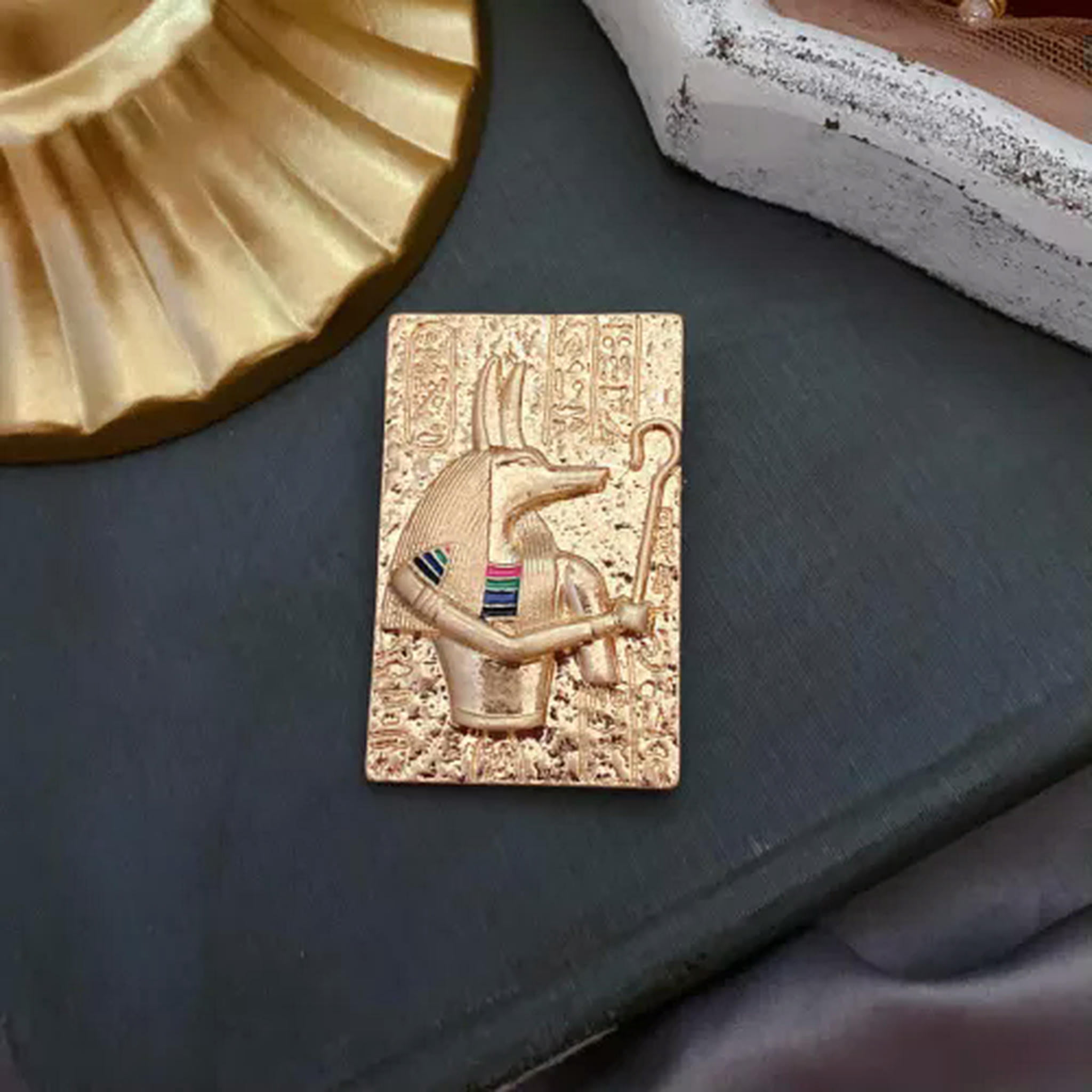 Broche Antique Egypte Pharaon Franklin Mint - Bijou Ancien Ankh, Style Gripoix