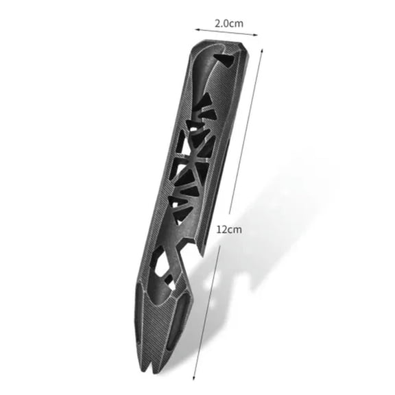 MATROOY Titanium Alloy Hollow Out Pry Bar Crowbar Opener Pocket Multifunctional Tool-Titanium Alloy Black