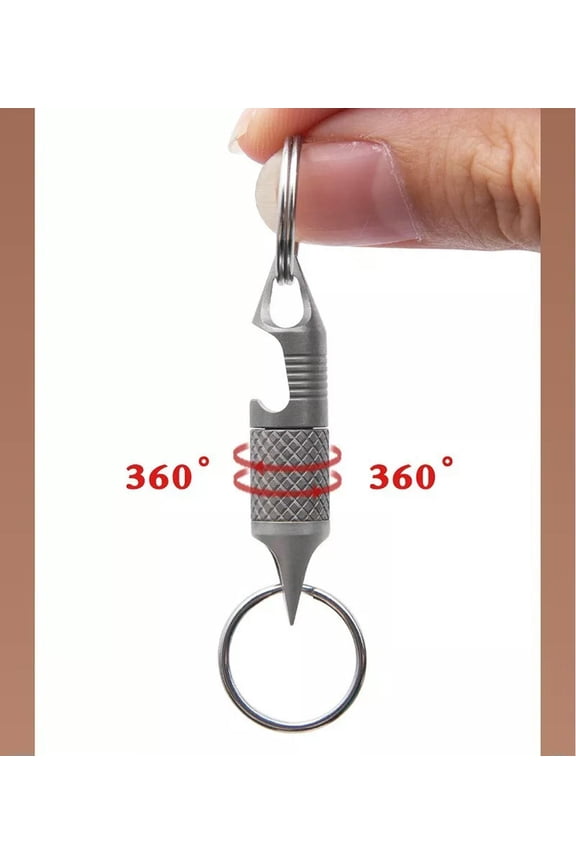 Titanium Alloy Quick Release Hanging Buckle 360 Degree Keychain Key W / Opener