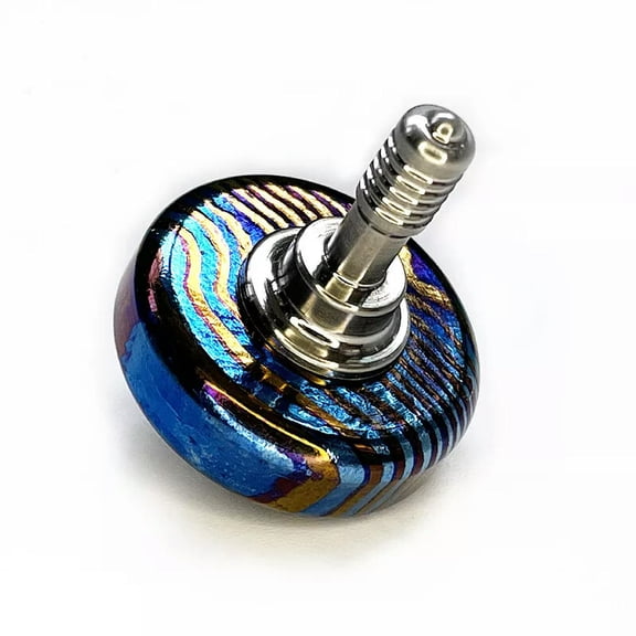 MATROOY Titanium Damascus Hand Twisting Fingertips Luminous Spinning Top Gyroscope Toy