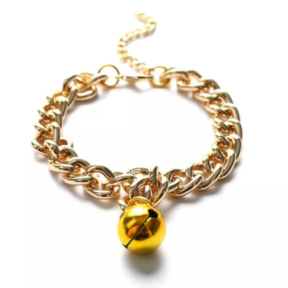 MATROOY Training Dogs Collar Cat Pets Cuban Link Thick Chain Necklace Gold 6/8/10inc WY4-Gold-M