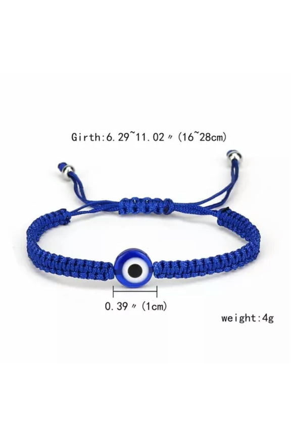 Turkish BLUE Evil Eye Beads Bracelet Protection Good Luck Bangle Womens Jewelry-Blue Eye