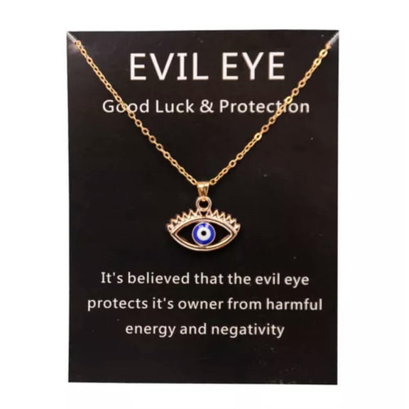 MATROOY Turkish Hamsa Lucky Blue Evil Eye Pendant Necklace Elegant Women Jewellery Gift-Blue