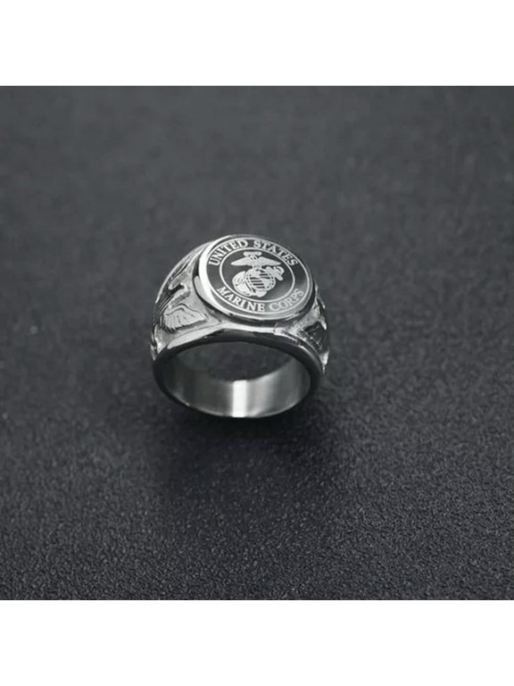 USA Military Ring United States Marine Corps US Army Men Signet Stainless Steel-Marine corps-13