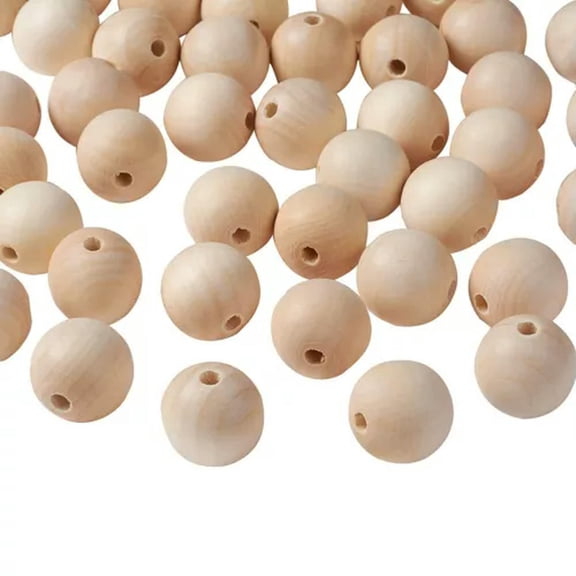 MATROOY Unfinished Natural Wooden Spacer Beads Round Ball Wooden Loose Beads Multi-Size-30 mm diameter * 10 pcs