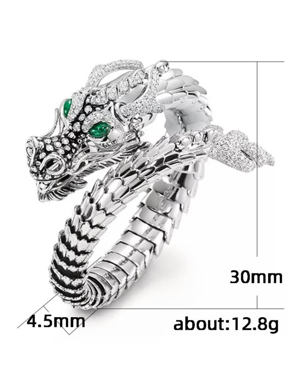 Unique Men's Chinese Dragon Ring Cool Cycling Men and Women's Rings Size Adjust