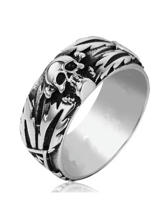 Unique Stainless Steel Skull Ring for Men Punk Gothic Jewelry Gifts-13